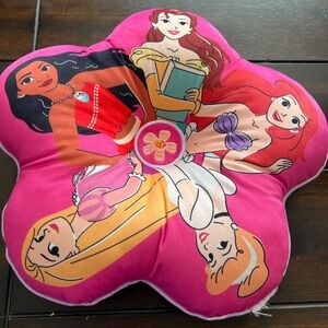 Disney Pink Flower Pillow with Princesses